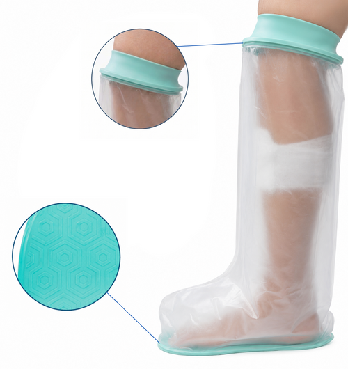 Protège plâtre et pansement étanche pour la jambe (antidérapant)